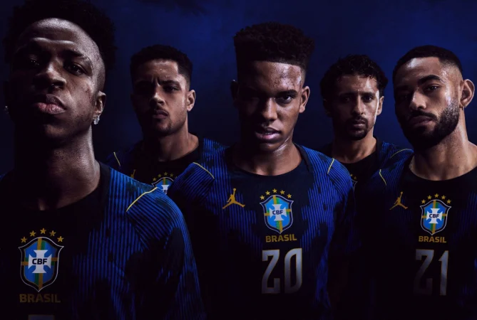 Cbf Anuncia Camisa Azul Inédita Da Seleção Brasileira Com O Icônico Logo De Michael Jordan Para A Copa Do Mundo